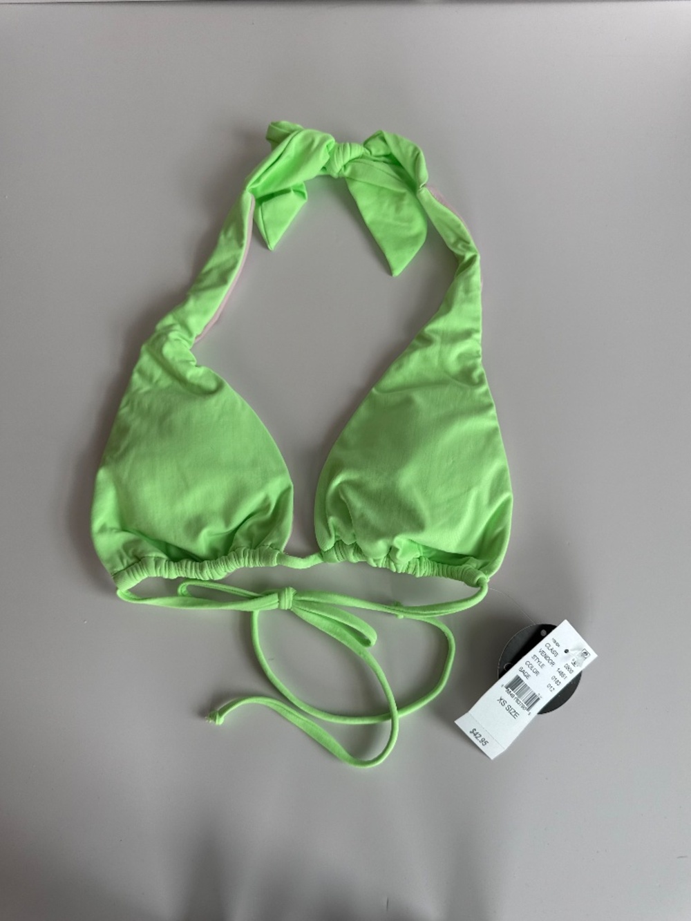 Salero Swim Neon Green Halter Bikini Top XS NWT